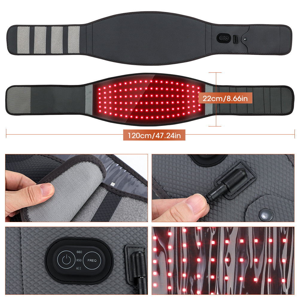 Red light therapy waist supporter being worn - PeakForm