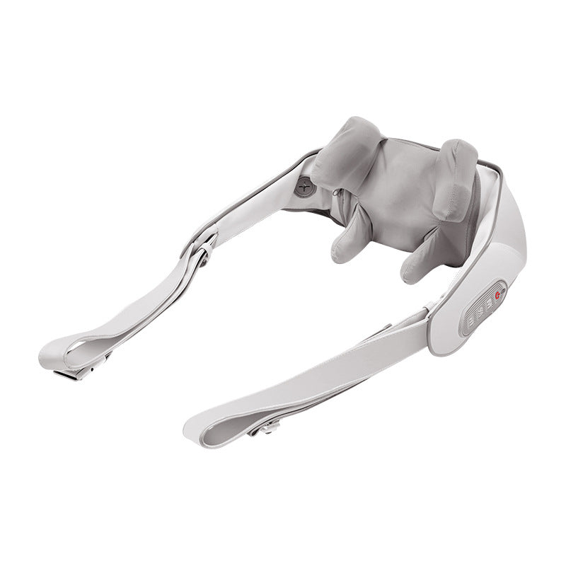 Clip-on neck massager being worn for shoulder relief - PeakForm