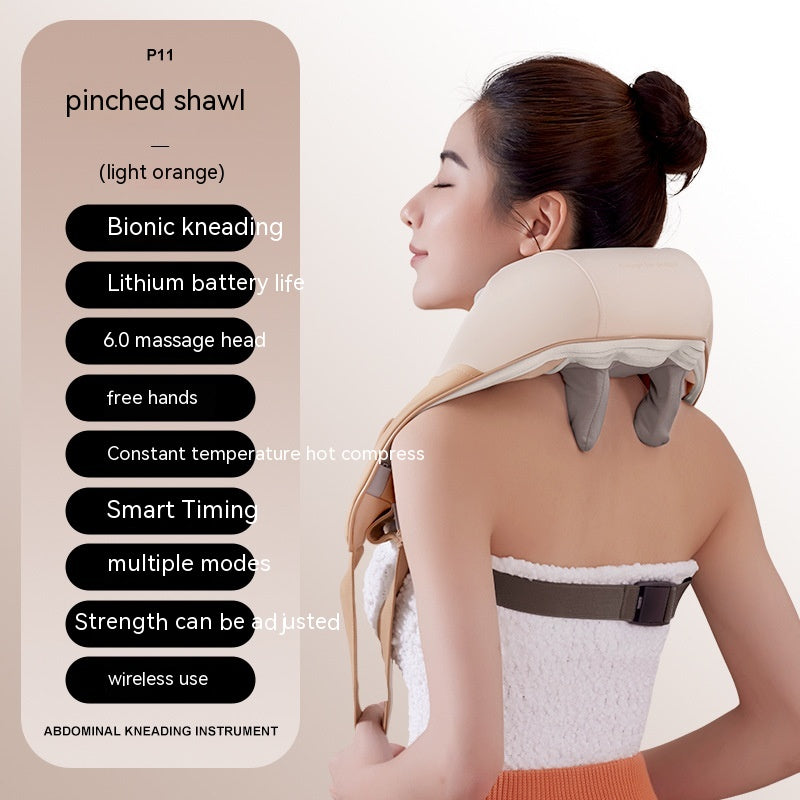 Premium PU leather neck shoulder massager details - PeakForm
